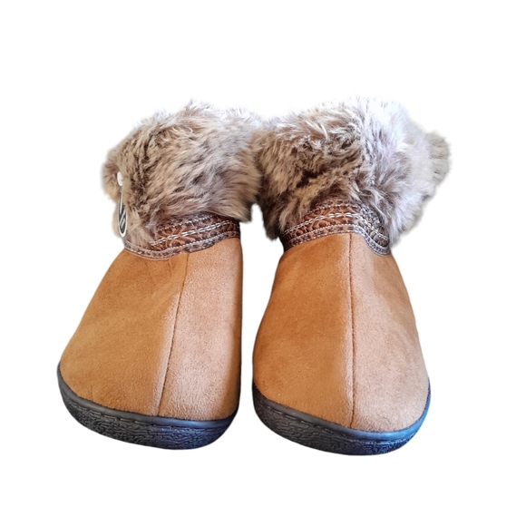 Isotoner Brown Fuzzy Boot Slippers - Picture 9 of 9